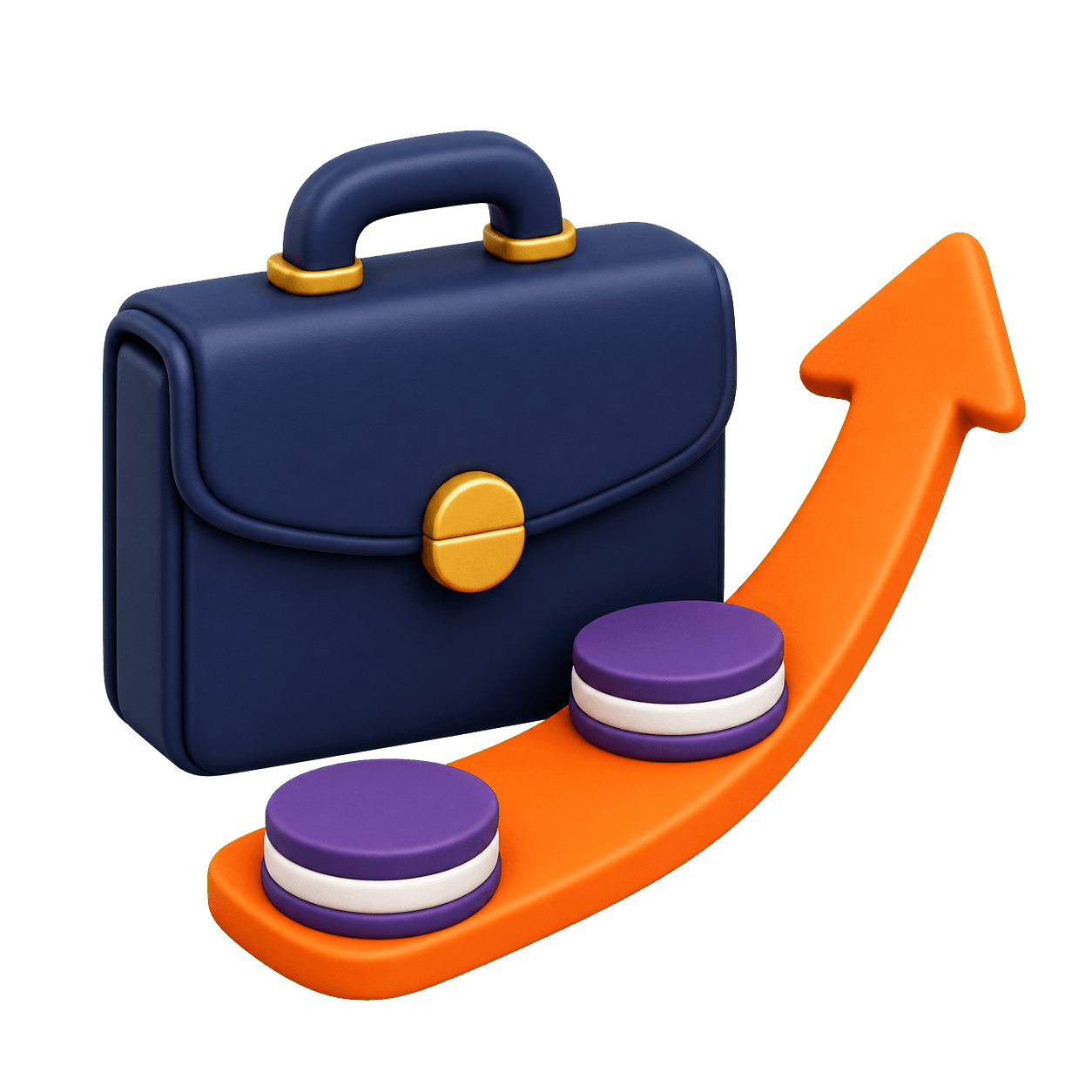 Briefcase on an upward pathway representing career placement support