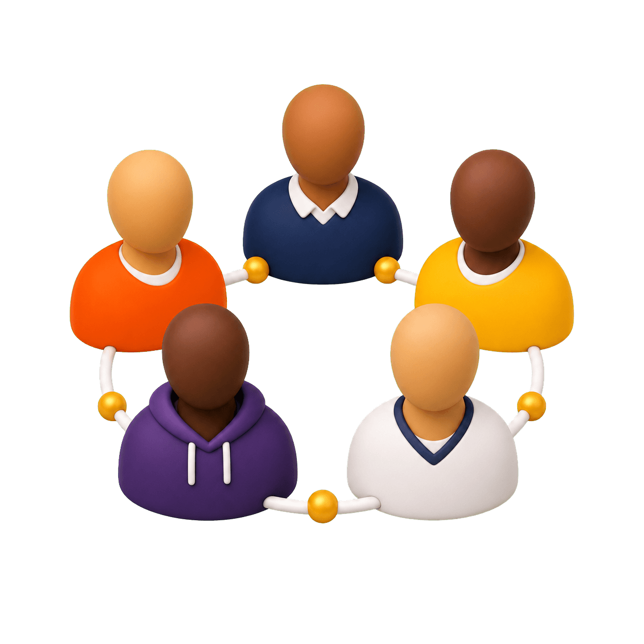 Connected community members representing an inclusive professional network