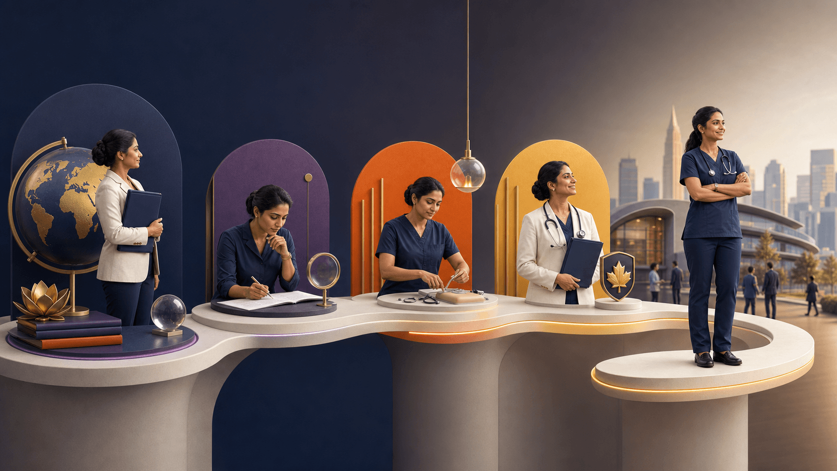 Journey from international credentials through assessment and training to a Canadian career
