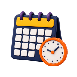 Calendar and clock representing flexible course schedules