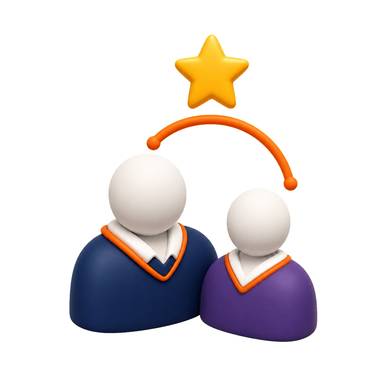 Mentor guiding a learner toward a star representing personalized support