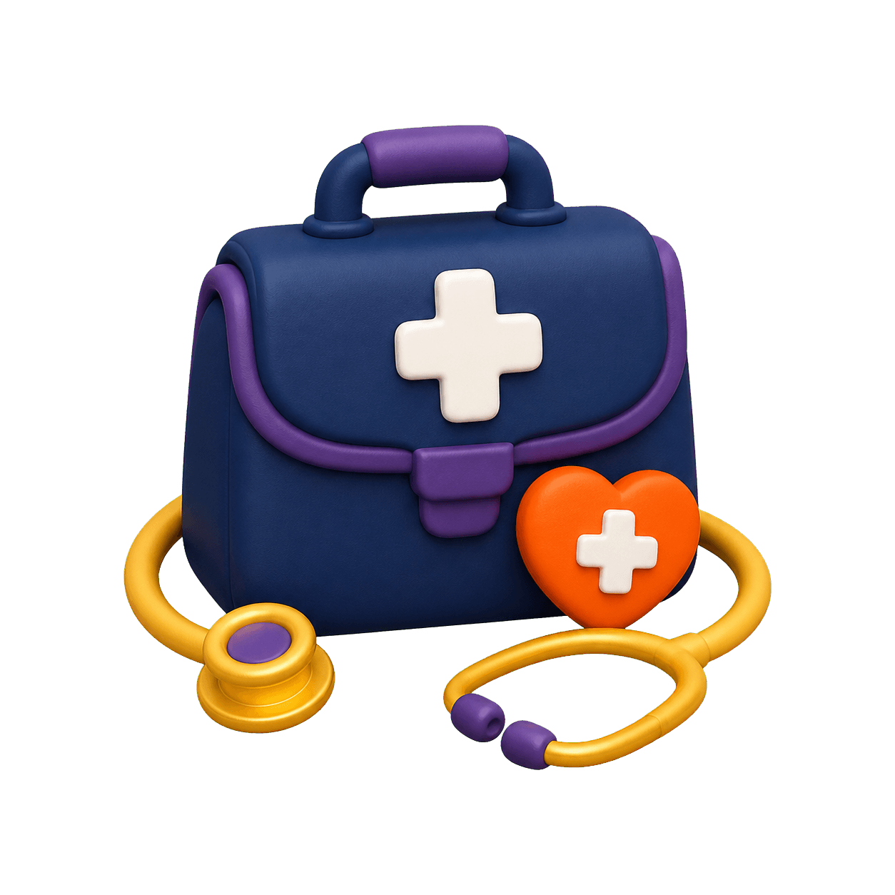 Nursing cap, caring hands, and medical cross representing nursing and patient care programs